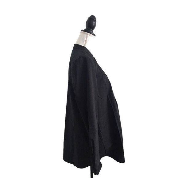 Susan Graver Black Button Down Top Silver Rhinestone Embellished Women’s Medium - Picture 6 of 6